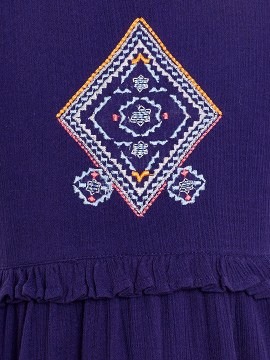 Girls Embroidered Fit & Flare Dress