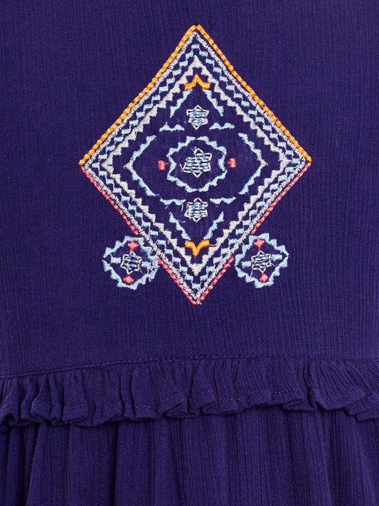 Girls Embroidered Fit & Flare Dress