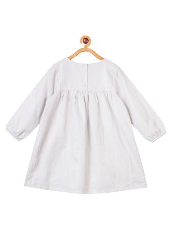 Girls Floral Embroidered A-Line Dress