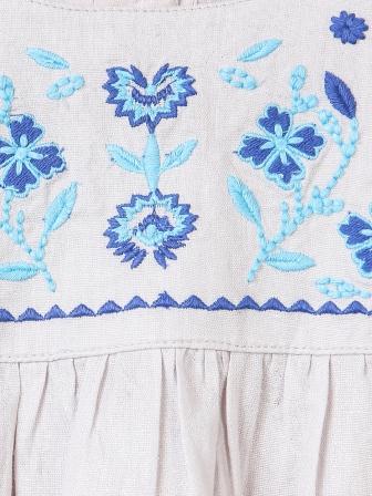 Girls Floral Embroidered A-Line Dress