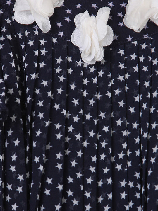 Girls Floral Printed Fit & Flare Dress