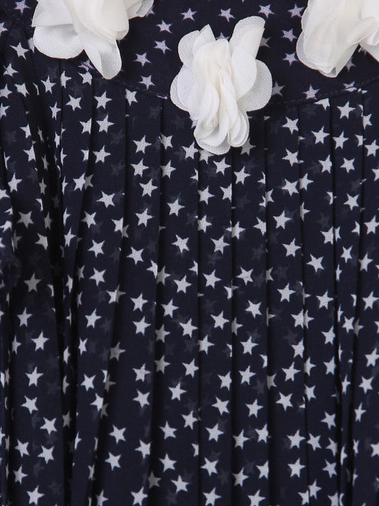 Girls Floral Printed Fit & Flare Dress