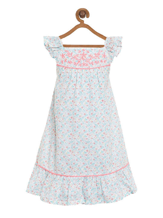 Girls Floral Embroidered Dress