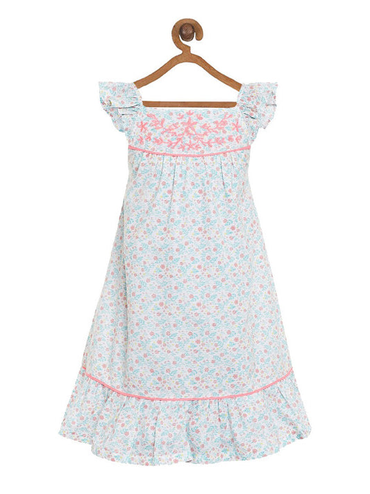 Girls Floral Embroidered Dress
