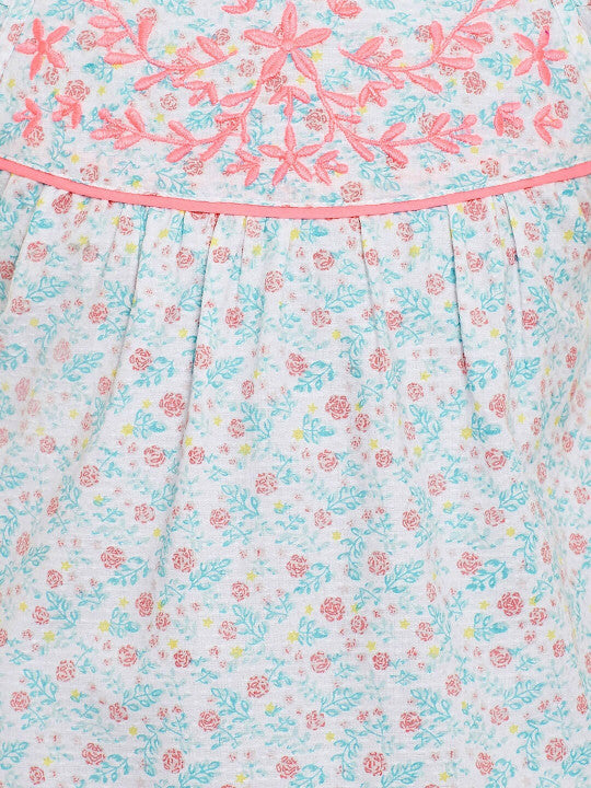 Girls Floral Embroidered Dress