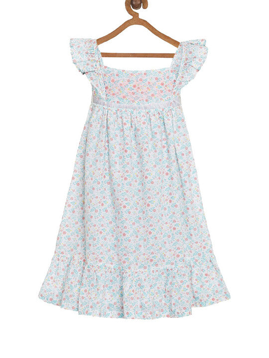 Girls Floral Embroidered Dress
