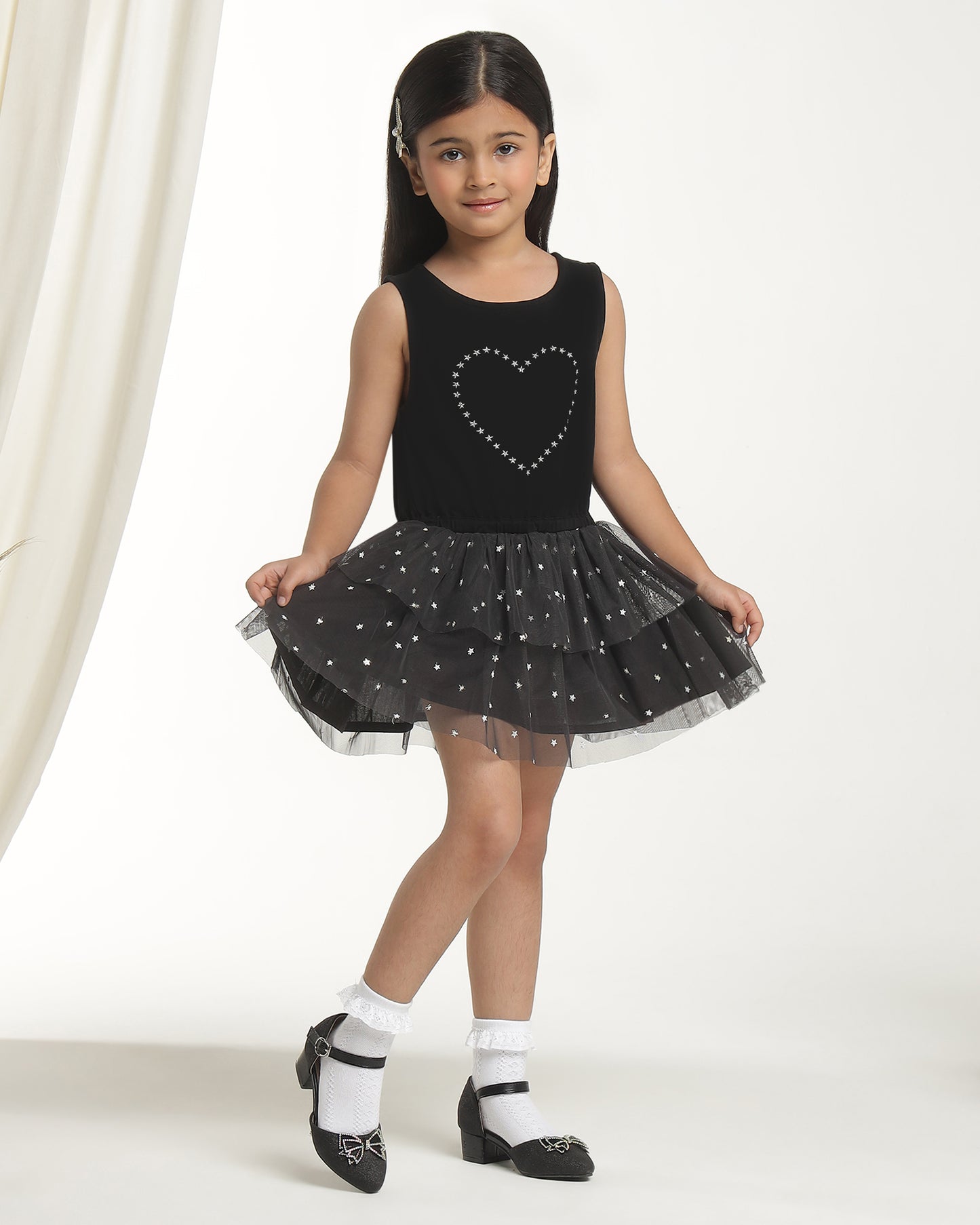 Girls Embellished Layered Dress