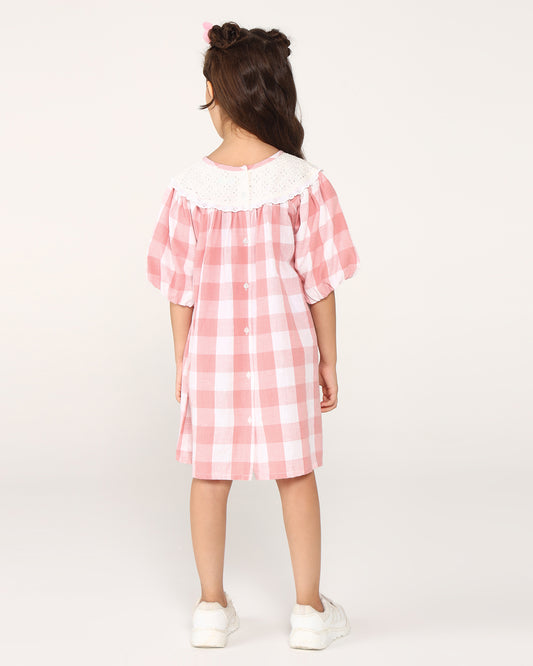 Girls Checked Pocket Dress