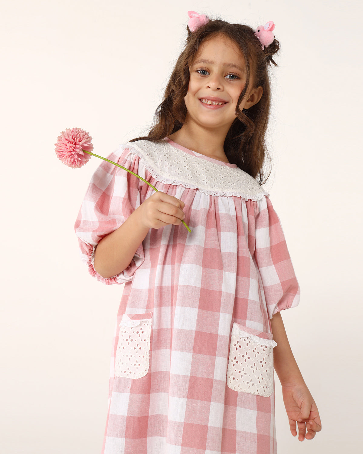 Girls Checked Pocket Dress