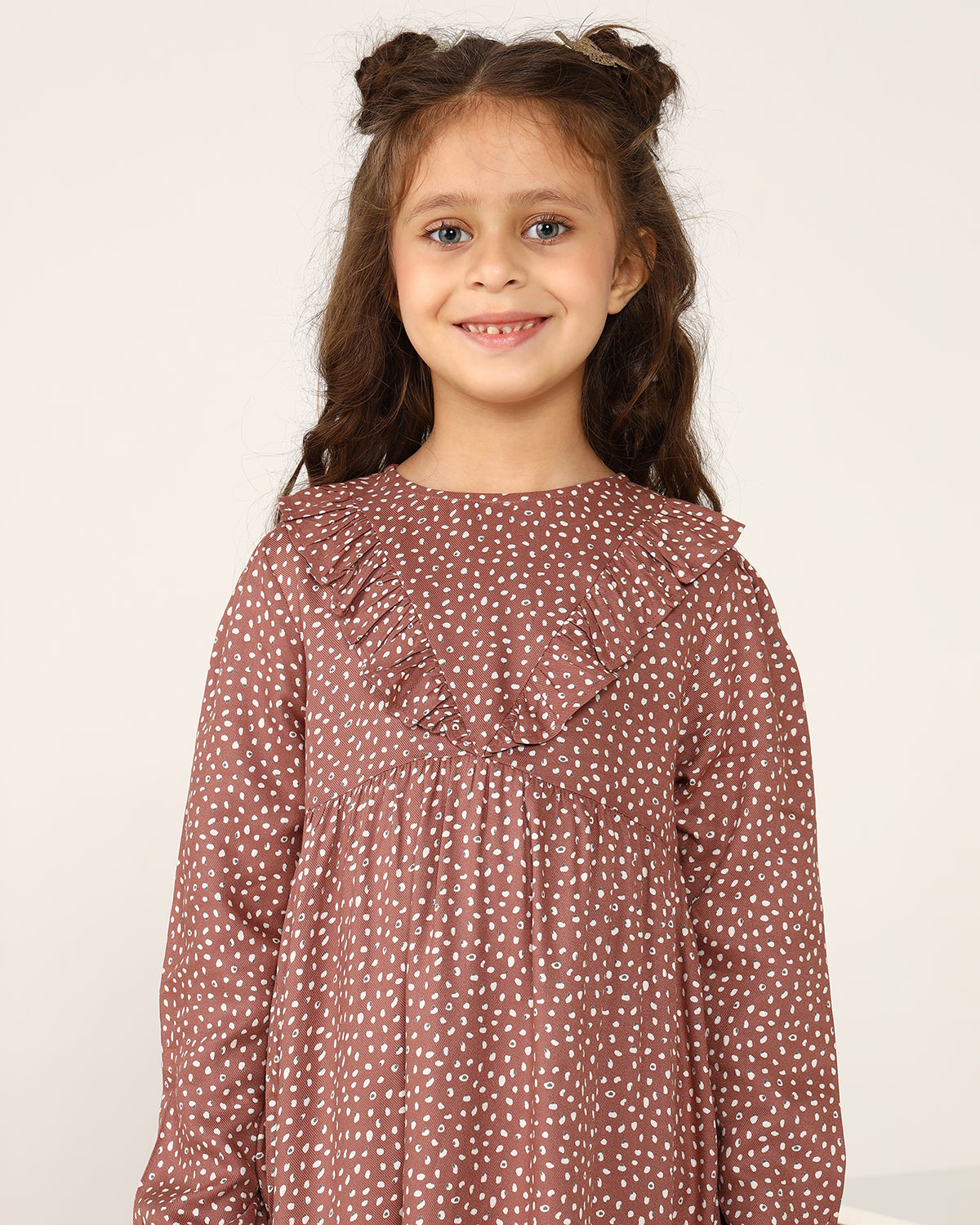 Girls Brown Floral Dress