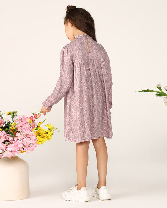 Girls Floral Smocked Dress