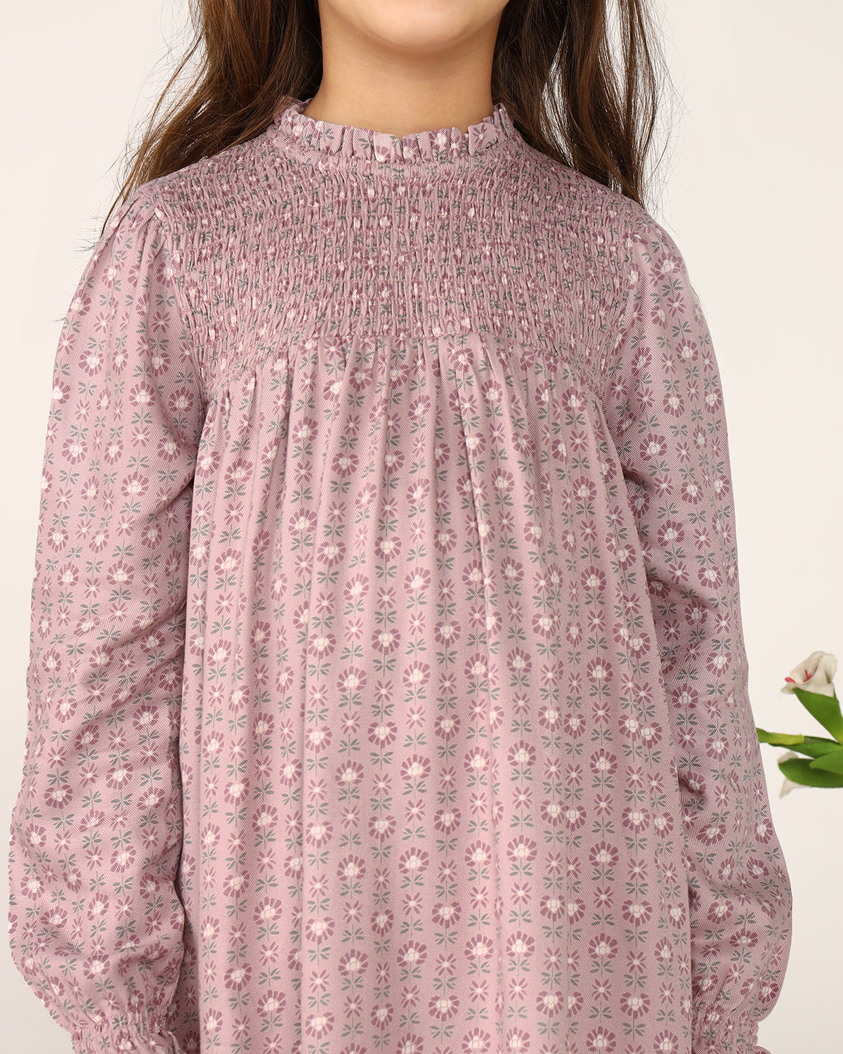Girls Floral Smocked Dress