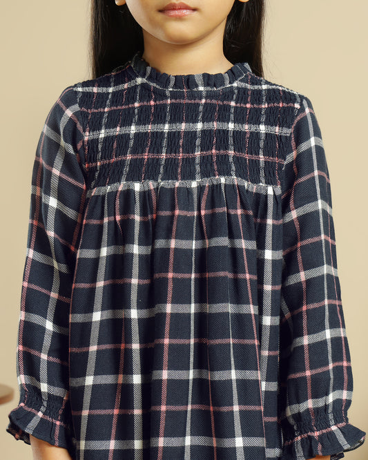 Girls Smocked Long Sleeve Dress