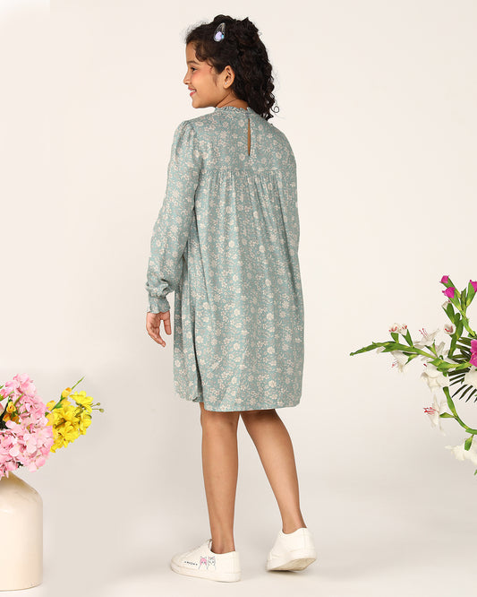 Girls Smocked Floral Dress