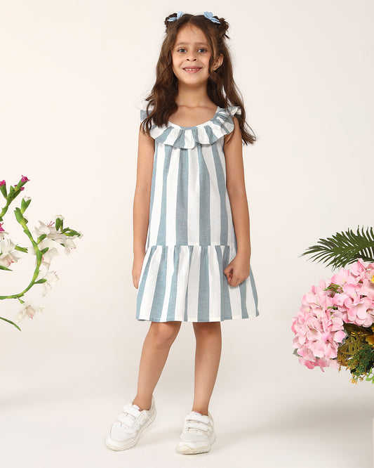 Girls Ruffle Stripe Dress