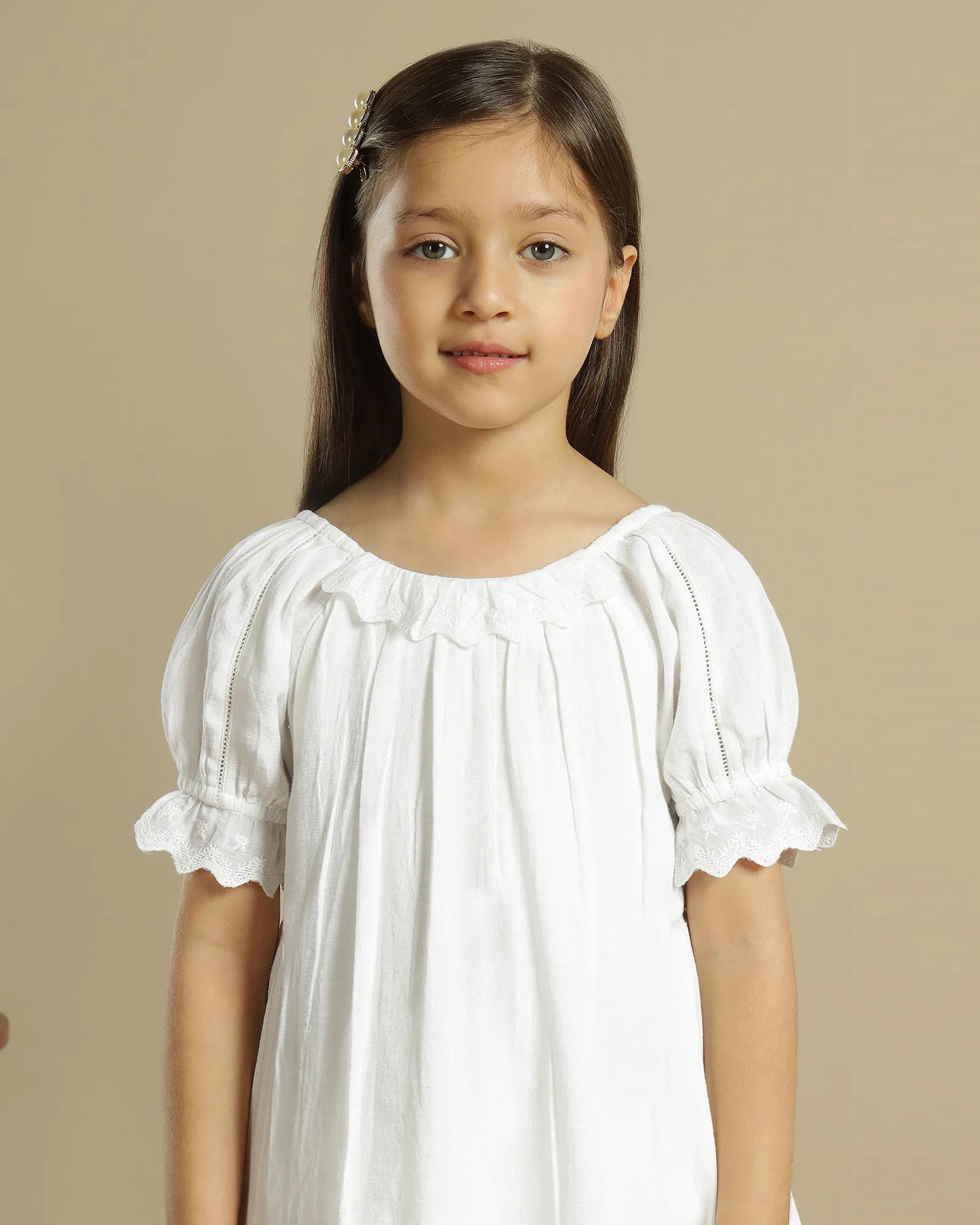 Girls Dress with Elegant Hem Detail