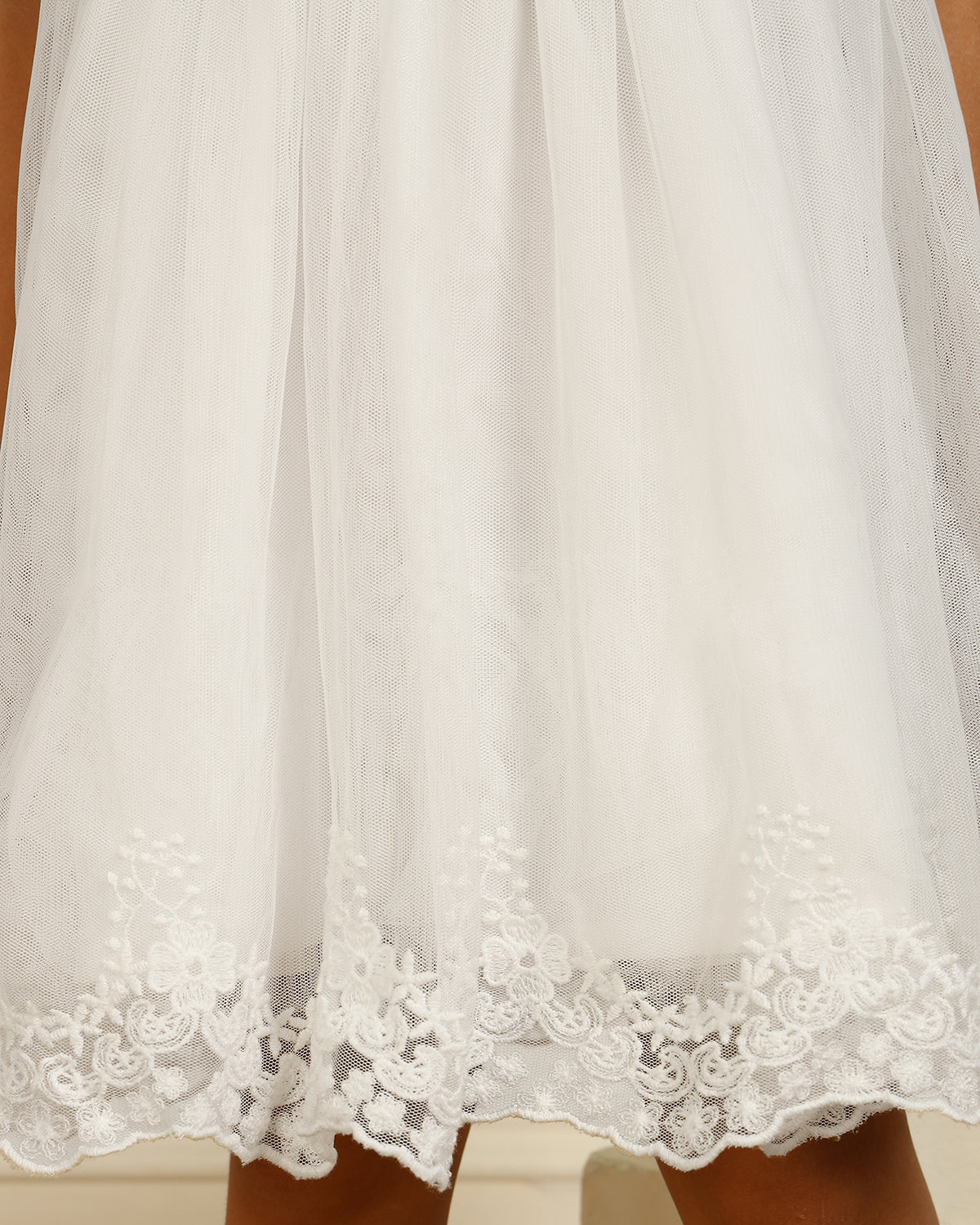 Girls White Satin Dress