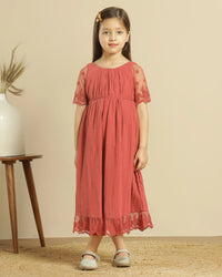 Girls Lace Sleeve Dress