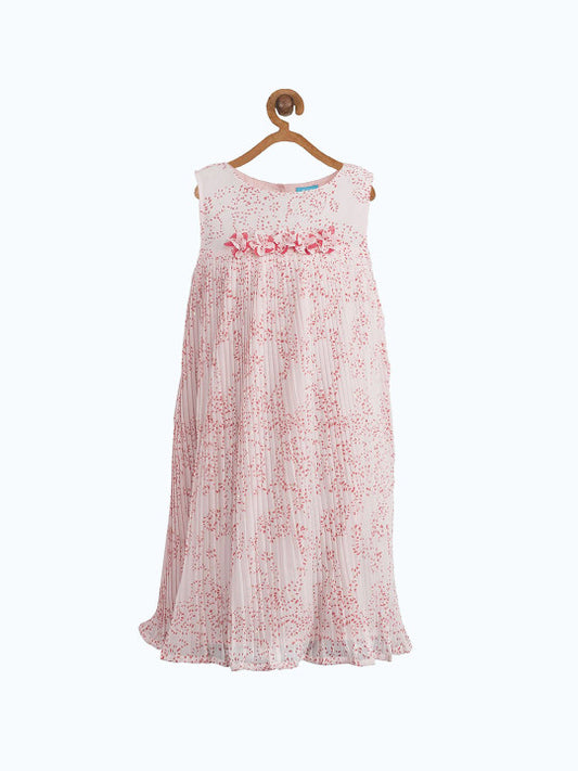Girls Floral Pleated Dress
