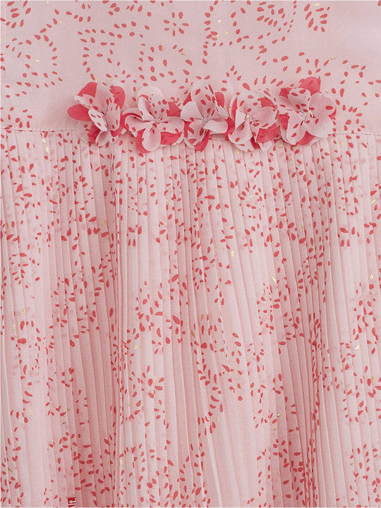 Girls Floral Pleated Dress