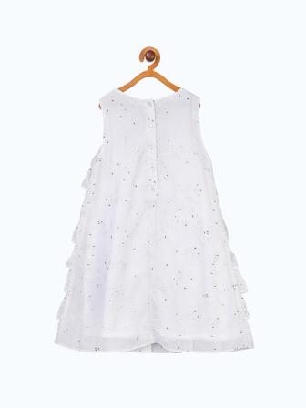 Girls Layered Ruffle Embellished Dress