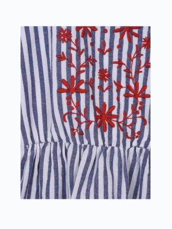 Girls Striped Fit & Flare Dress