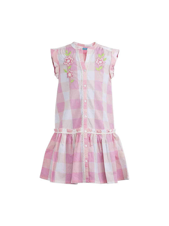 Girls Floral Embroidered Dress