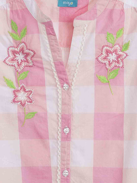 Girls Floral Embroidered Dress