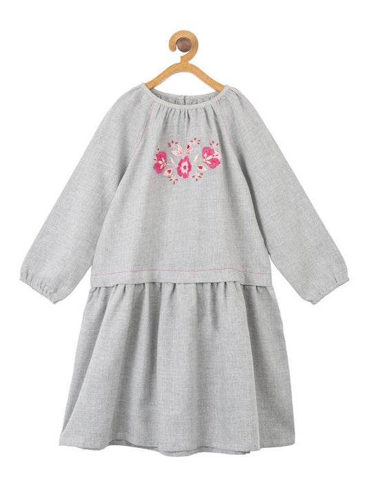 Girls Embroidered Tiered Dress