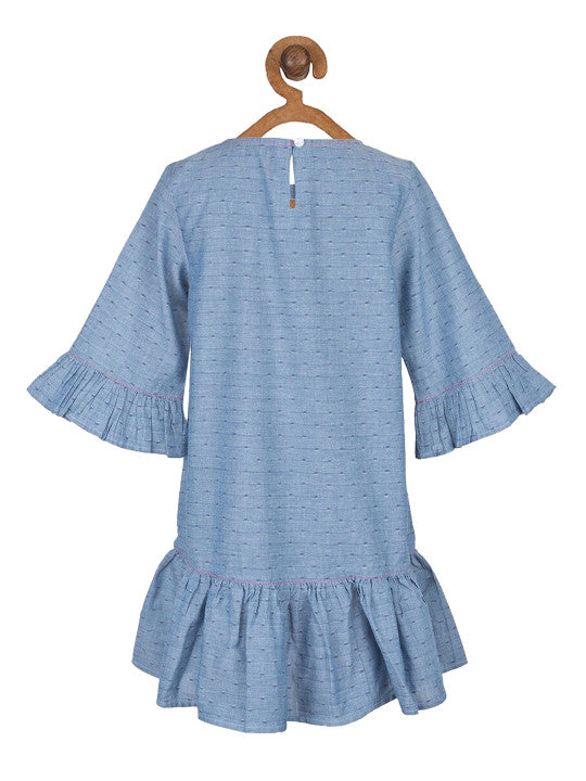 Girls Floral Flared Sleeve Dress