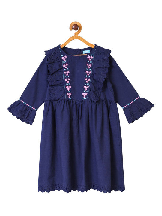 Girls Floral Embroidered Dress