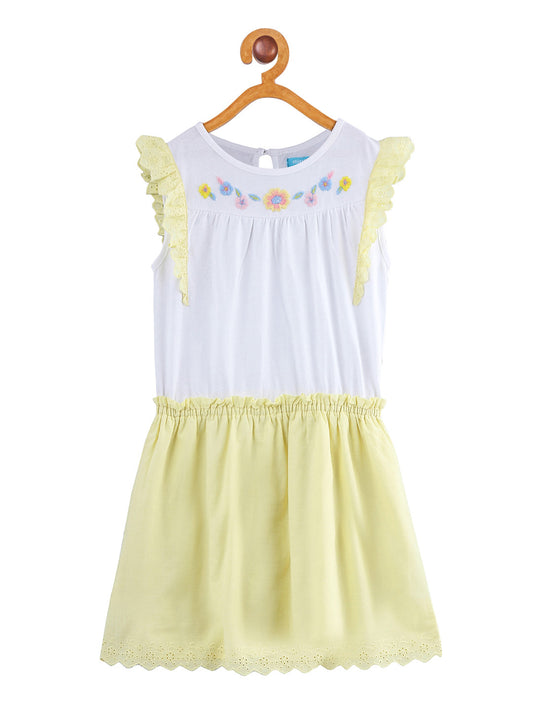 Girls Floral Embroidered Fit & Flare Dress
