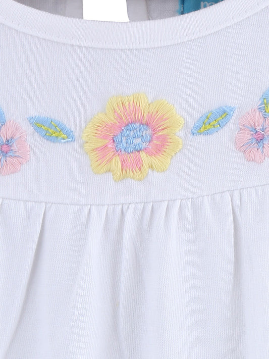 Girls Floral Embroidered Fit & Flare Dress