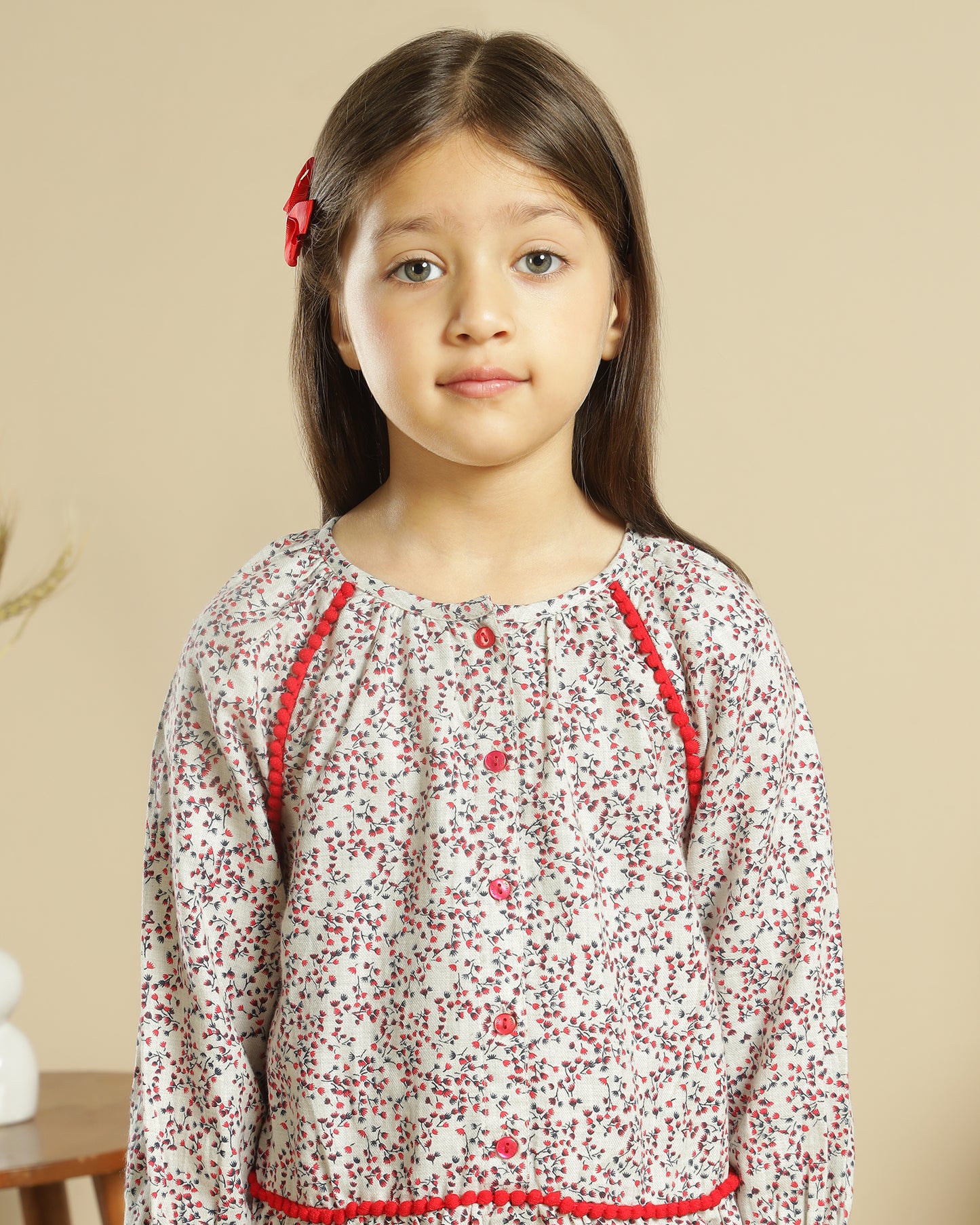 Girls Floral Printed Fit & Flare Dress