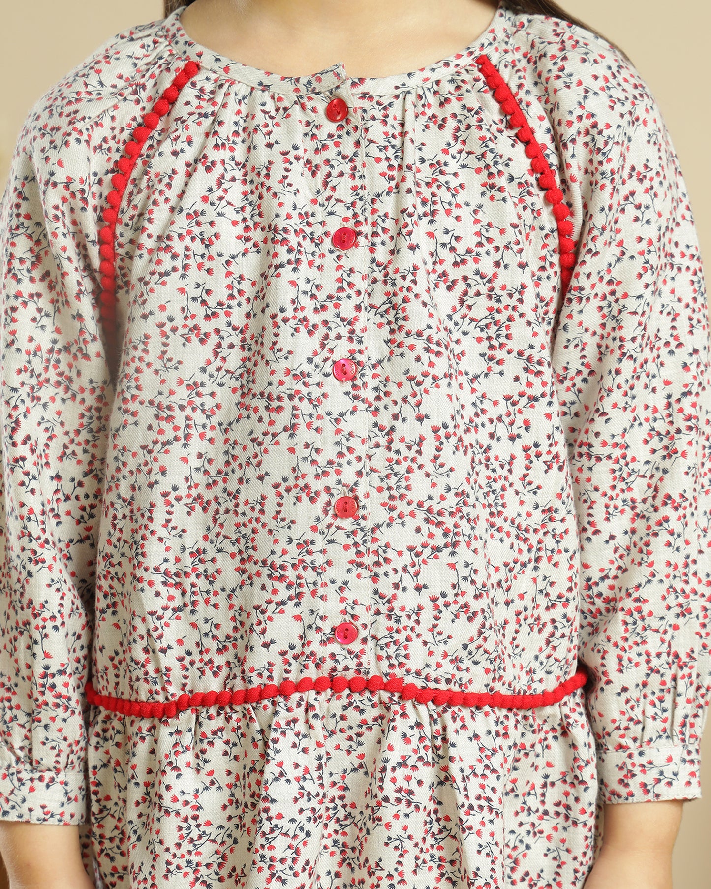 Girls Floral Printed Fit & Flare Dress