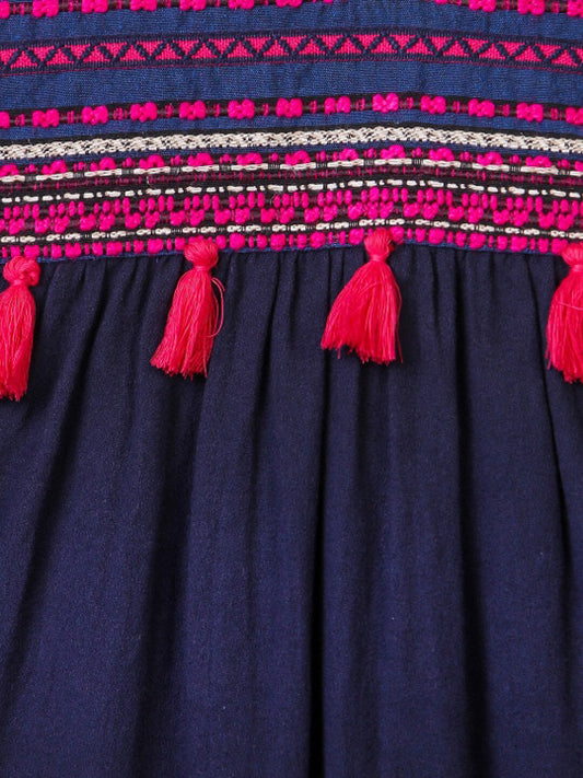 Girls Embroidered Fit & Flare Dress