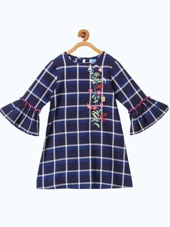 Girls Embroidered Bell Sleeve Dress