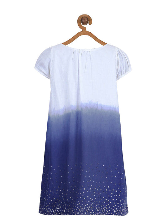 Girls Blue Ombre A-Line Dress