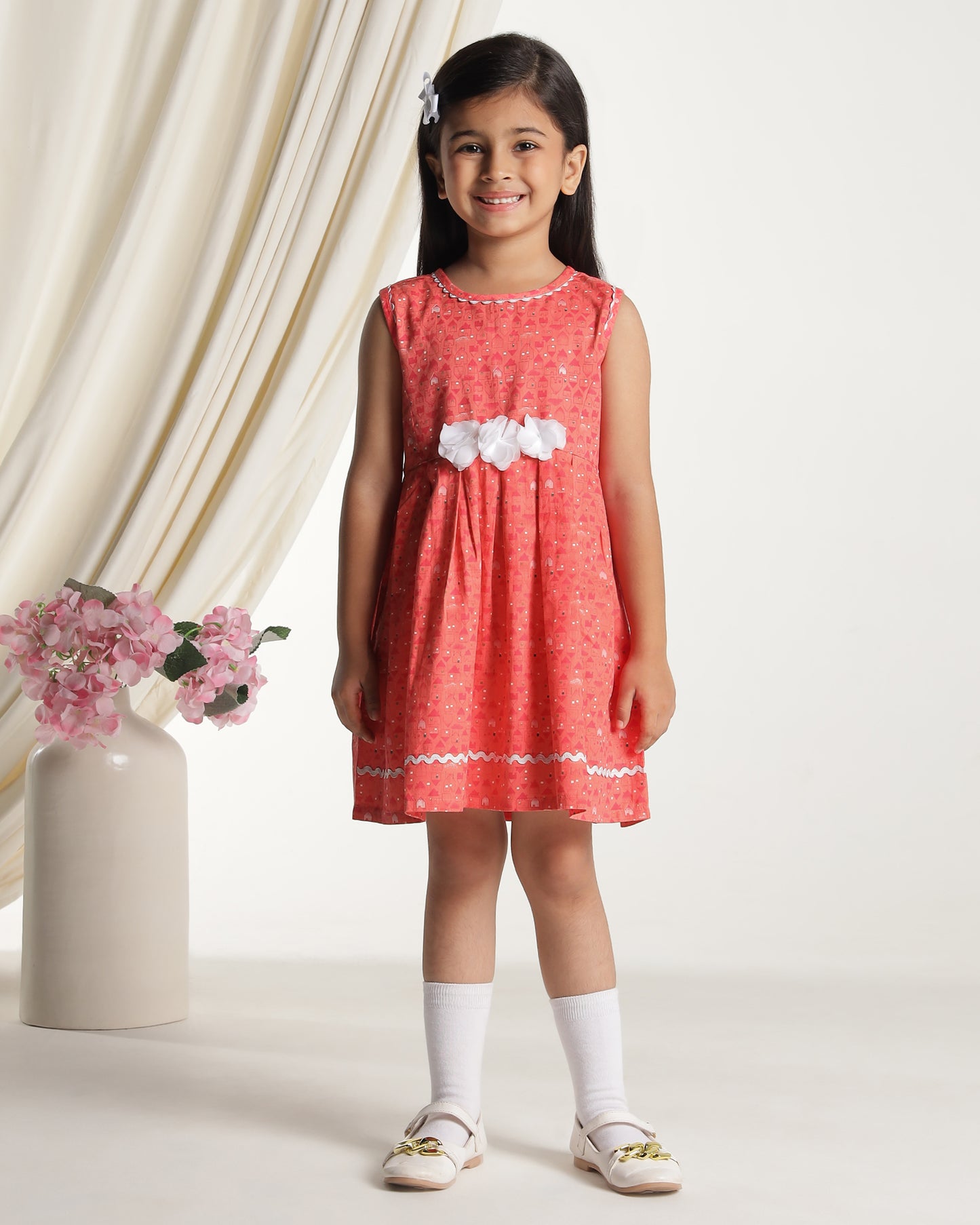 Girls Printed Fit & Flare Dress