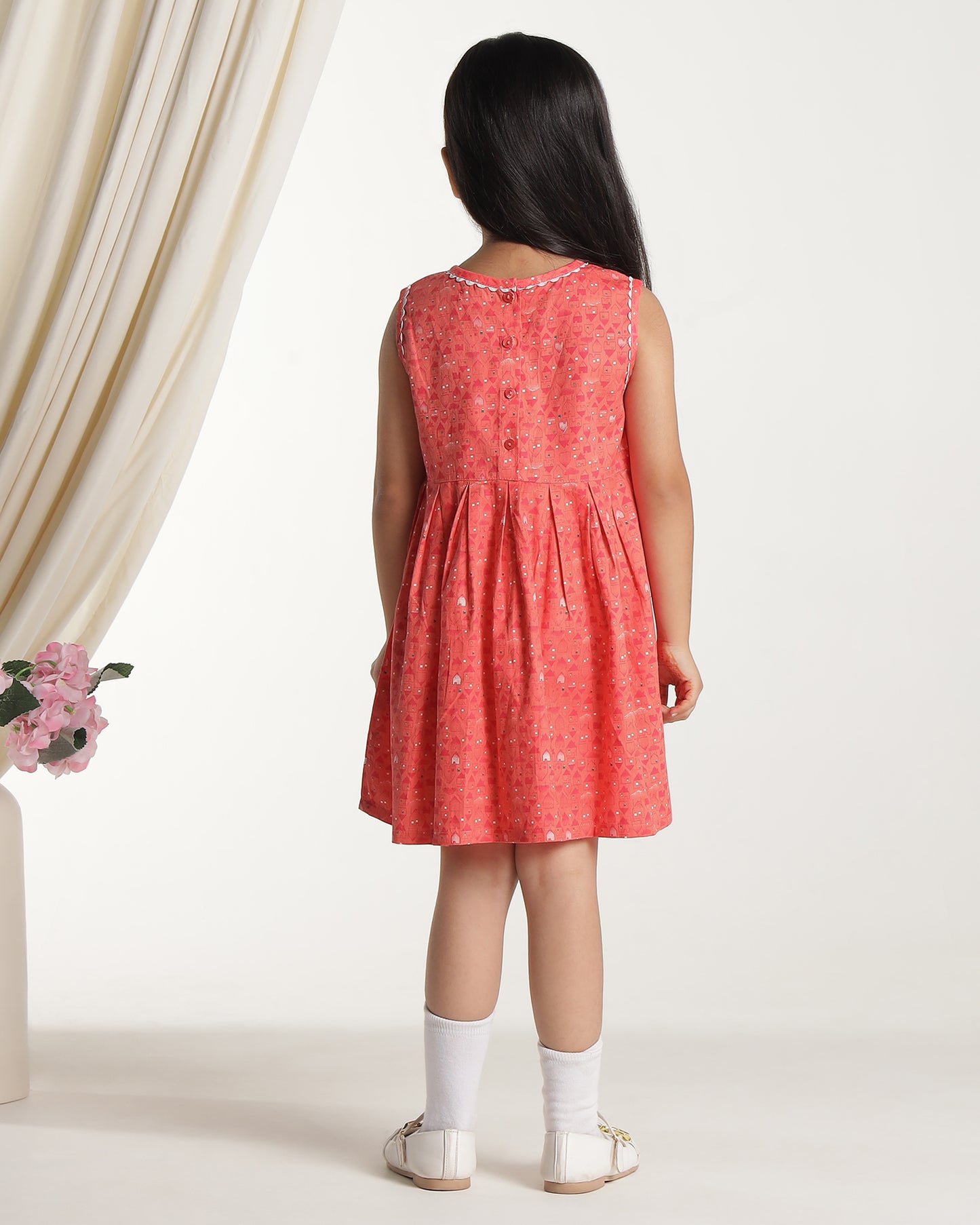 Girls Printed Fit & Flare Dress