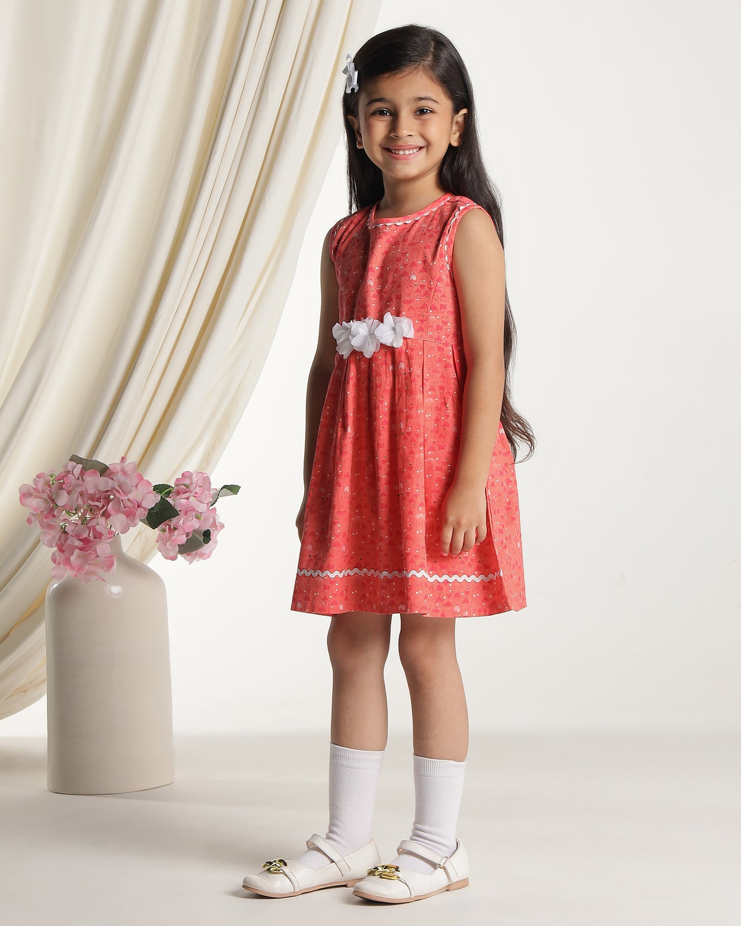 Girls Printed Fit & Flare Dress