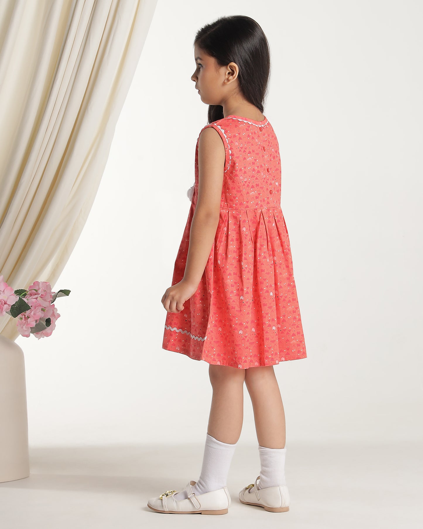 Girls Printed Fit & Flare Dress