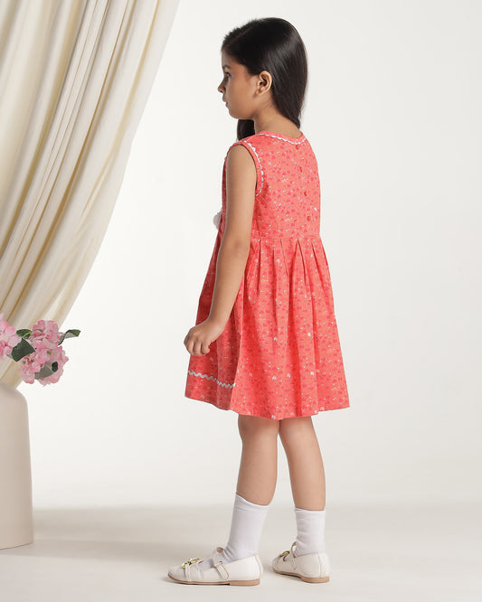 Girls Printed Fit & Flare Dress