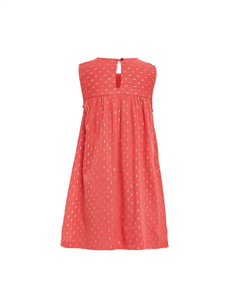 Girls Coral Embellished Fit & Flare Dress