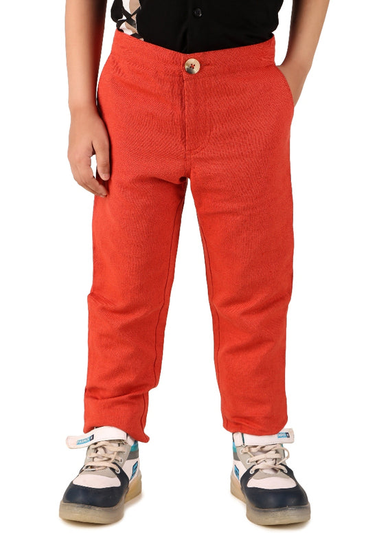 Boys Solid Casual Trousers
