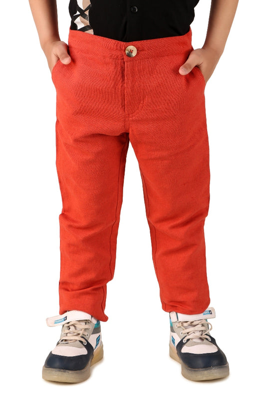 Boys Solid Casual Trousers