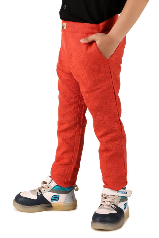 Boys Solid Casual Trousers