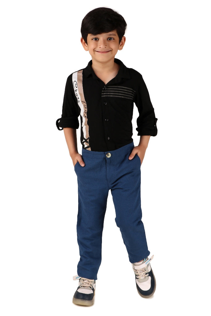 Boys Solid Casual Trousers