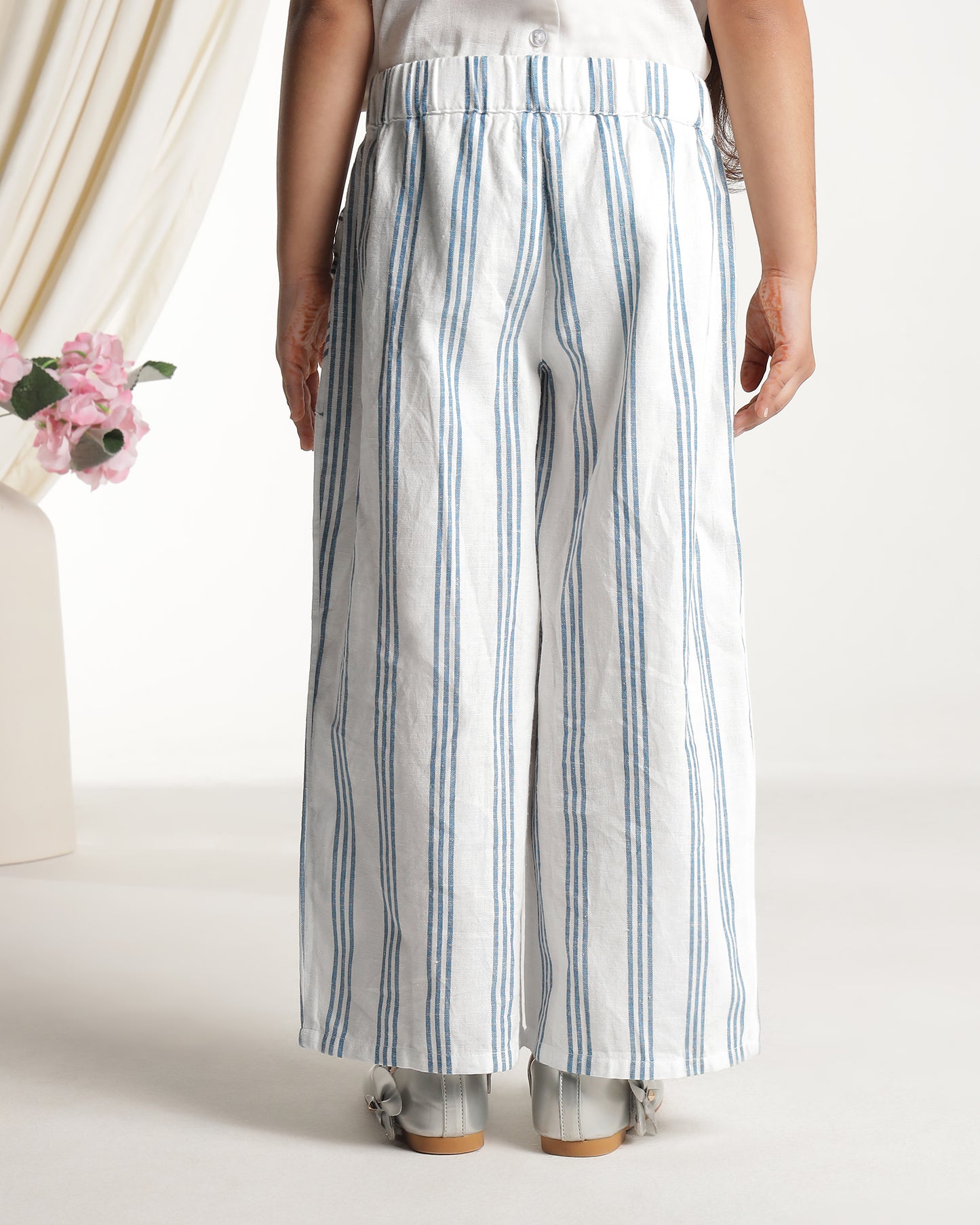 Girls Striped Wide Leg Pants