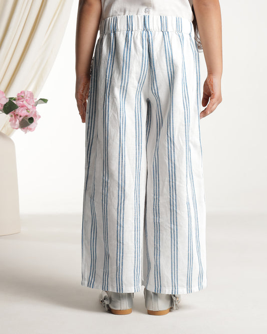 Girls Striped Wide Leg Pants